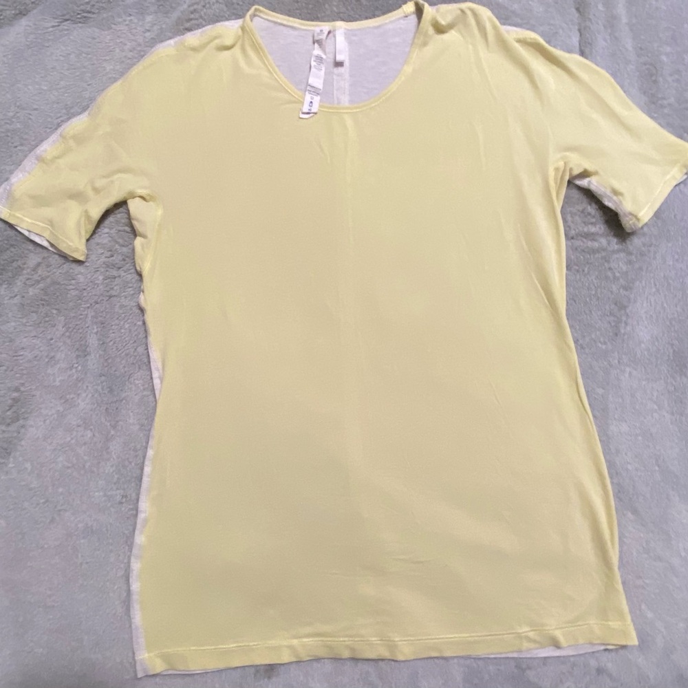Lululemon Athletica Light Yellow Short Sleeve Tee